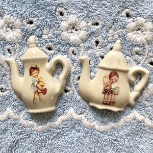 🫖Vintage🫖1993 Enesco Ceramic Teapot Magnet Set